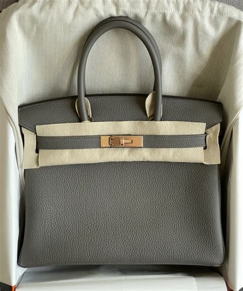 Hermes Birkin 30 Etain Togo Rose Gold Hardware